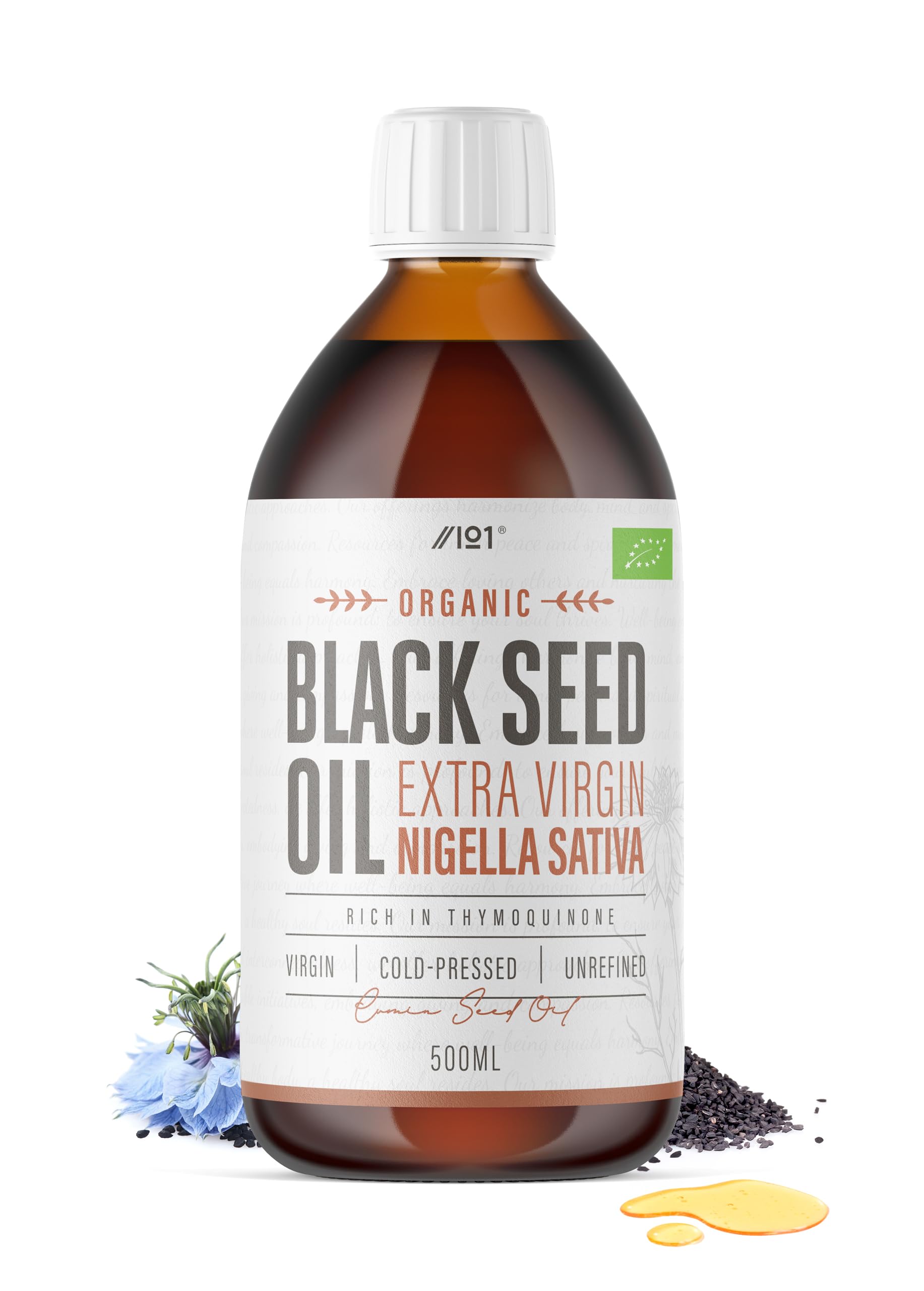 Alpha01 Organic Black Seed Oil – 500ml Cold Pressed Extra Virgin
