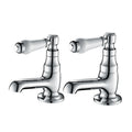 Hapilife Victorian Basin Pillar Taps | Traditional Chrome Ceramic Lever