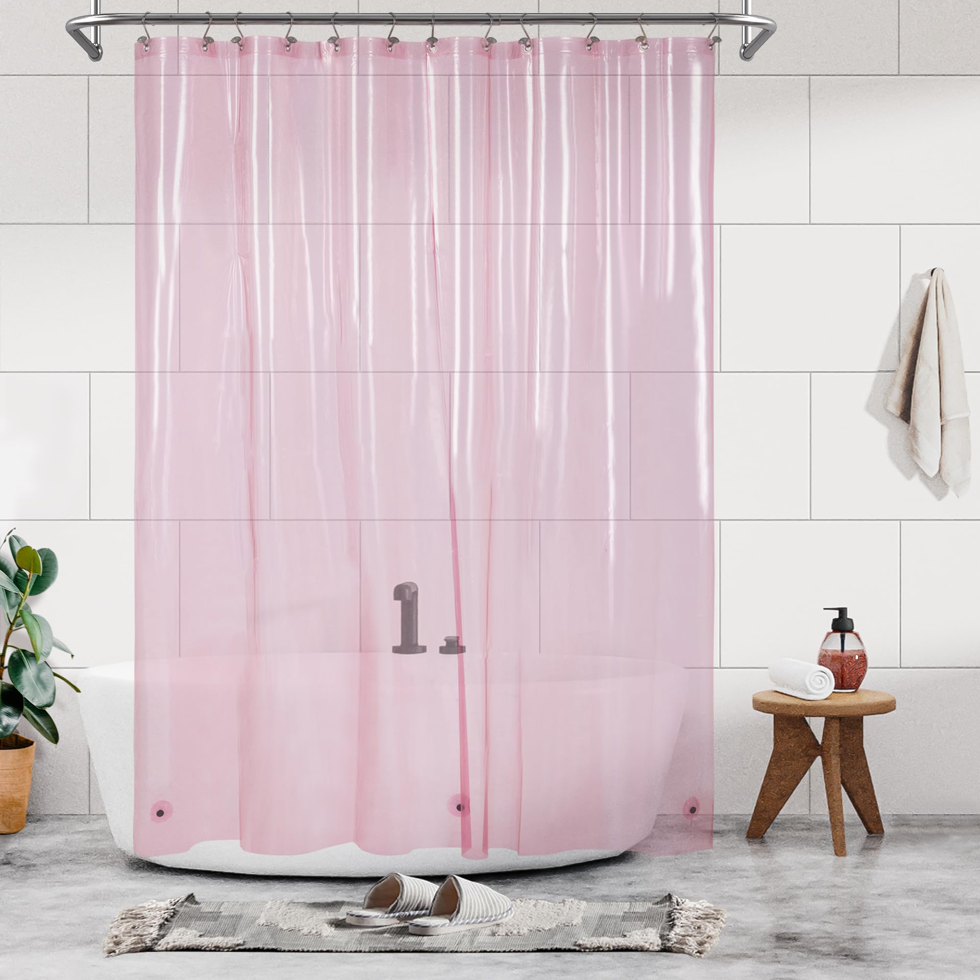 Barossa Design Extra Long PEVA Shower Curtain Liner | 72 x 78 Inch