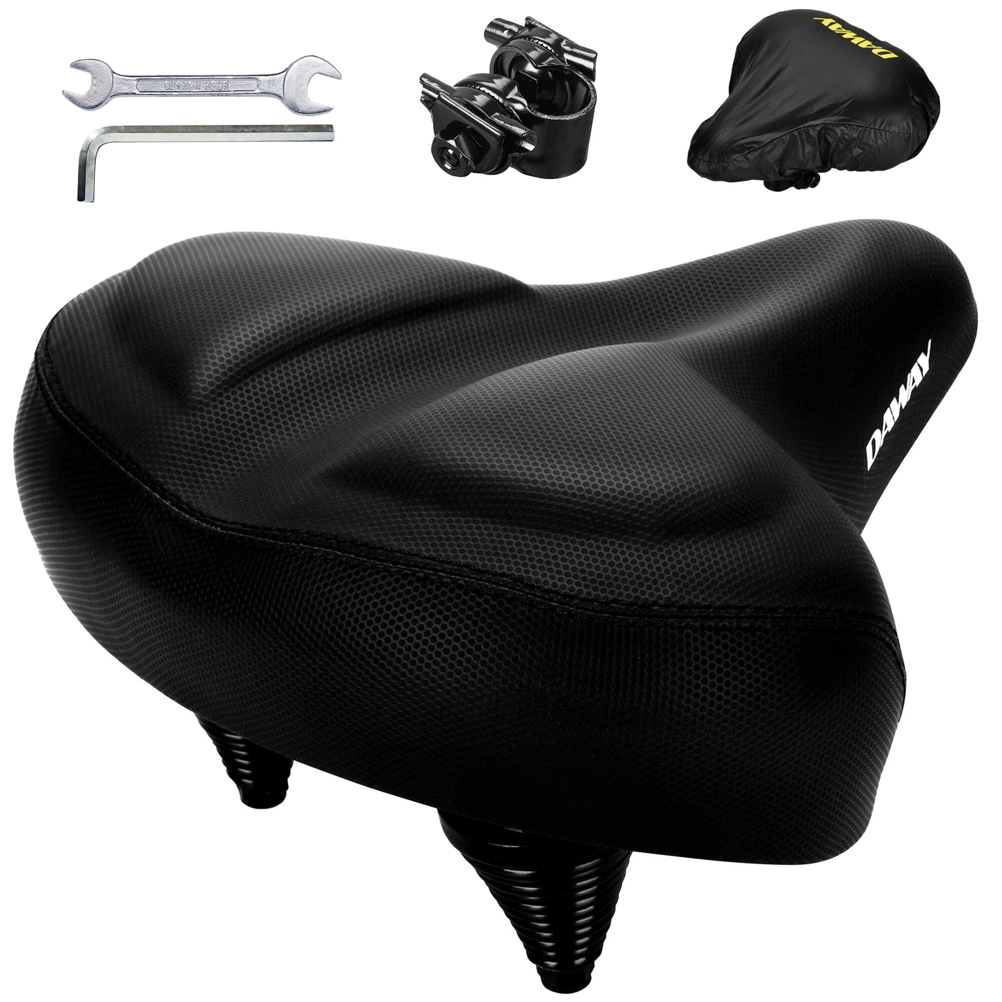 DAWAY C40 Oversized Bike Seat - Memory Foam Wide Bicycle Saddle