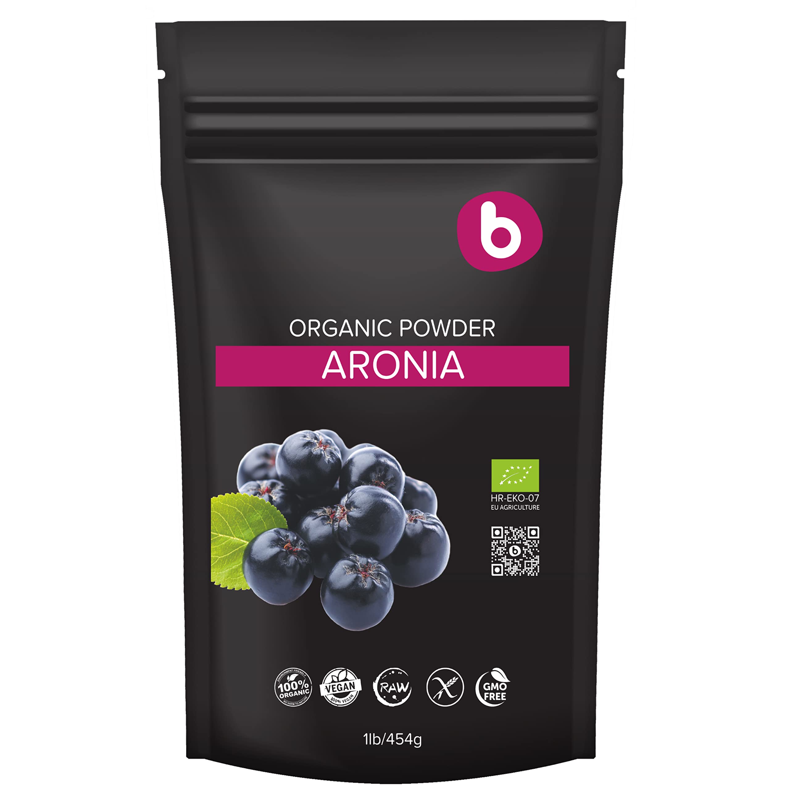 Organic Aronia Berry Powder – Pure Black Chokeberry – 1 lb