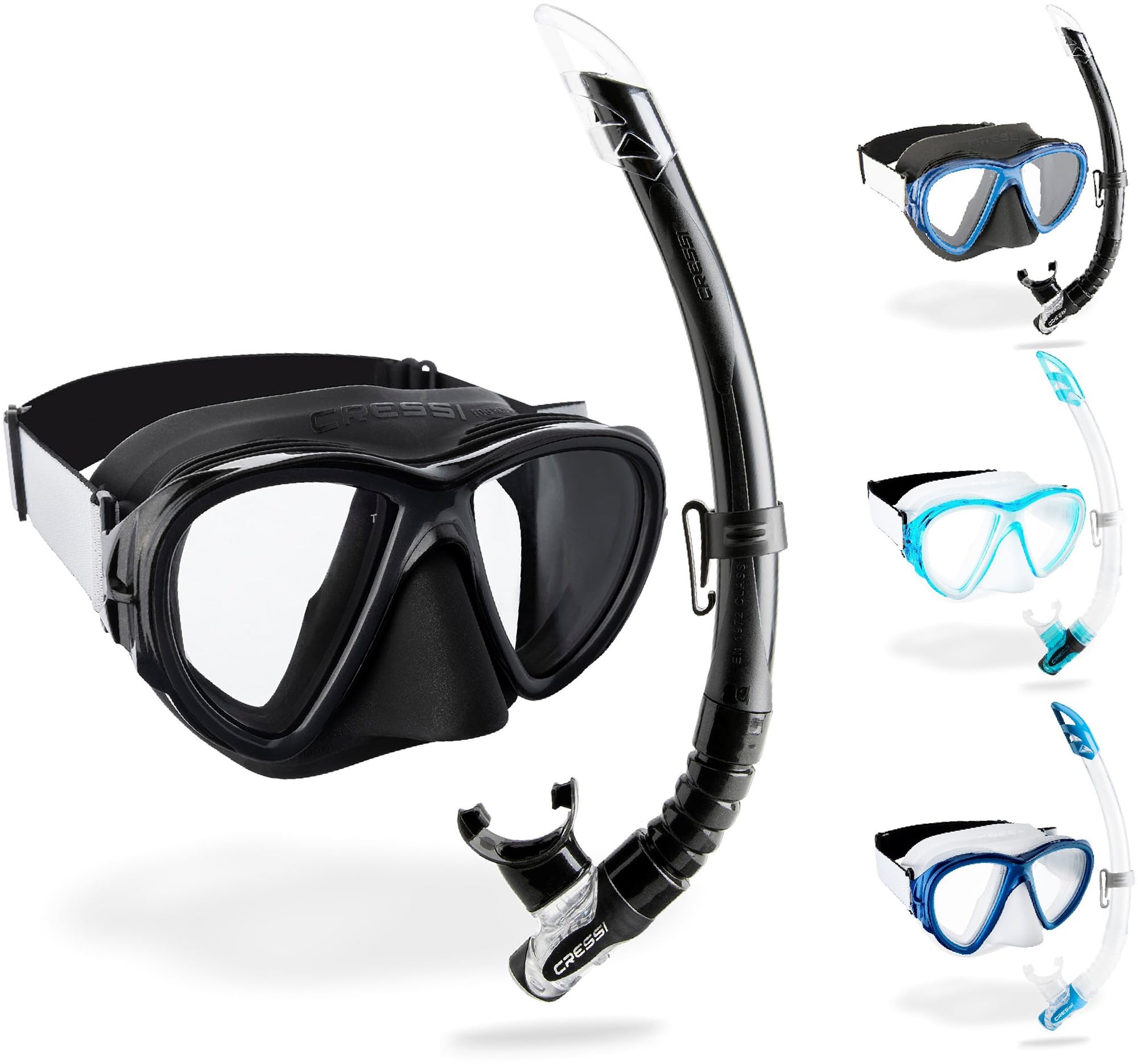 Cressi Fiji & Gamma Snorkel Set – Adult Mask and Snorkel Combo