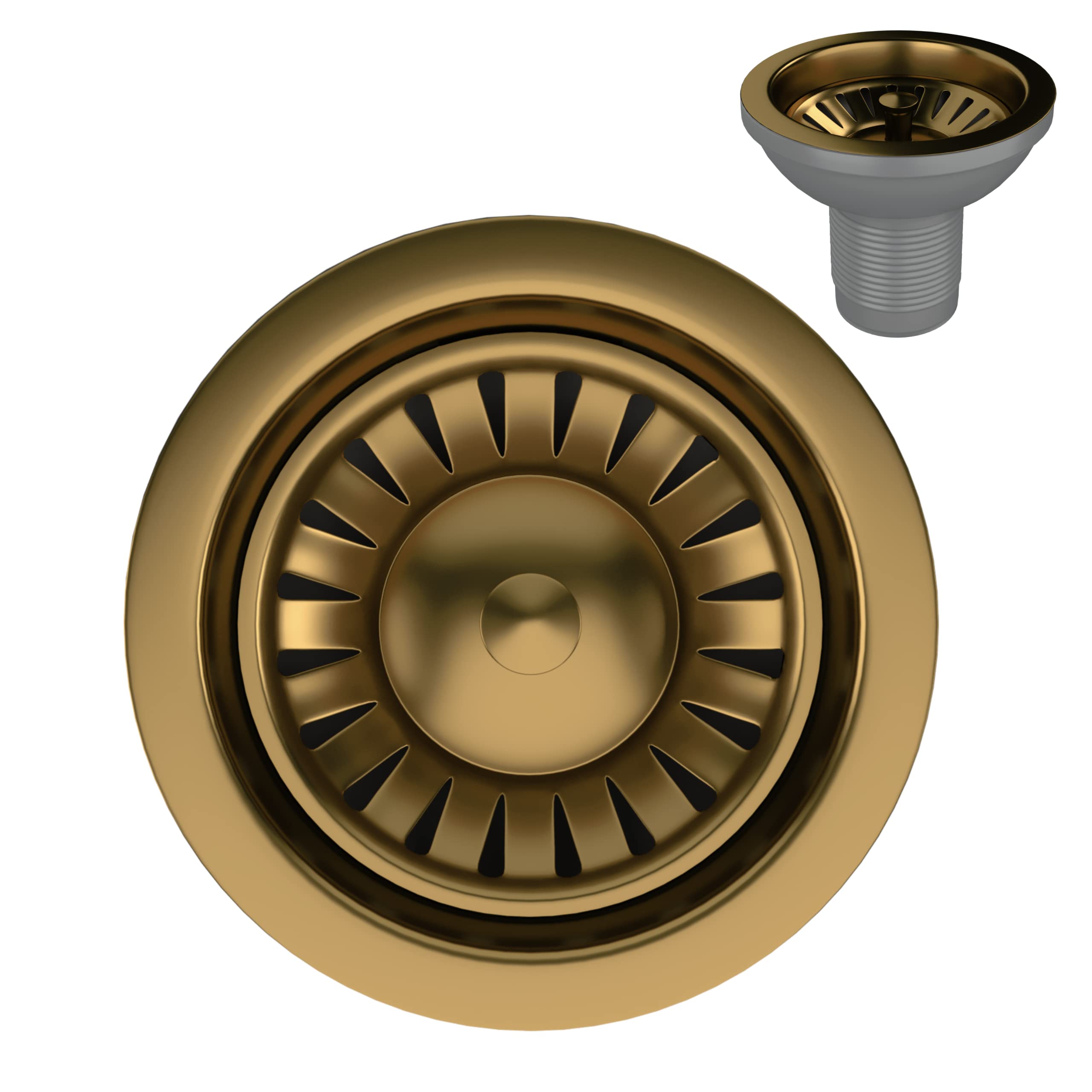 Jolof Store Sink Strainer – Modern Satin Gold Kitchen Drain Plug