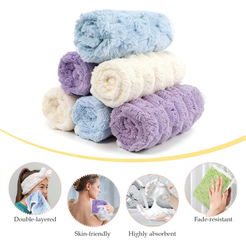 PHOGARY Flannel Face Cloth Pack 6, Reusable Microfibre Face Cloth, Makeup Remover Cloth Cleansing Cloths for Face - image 2