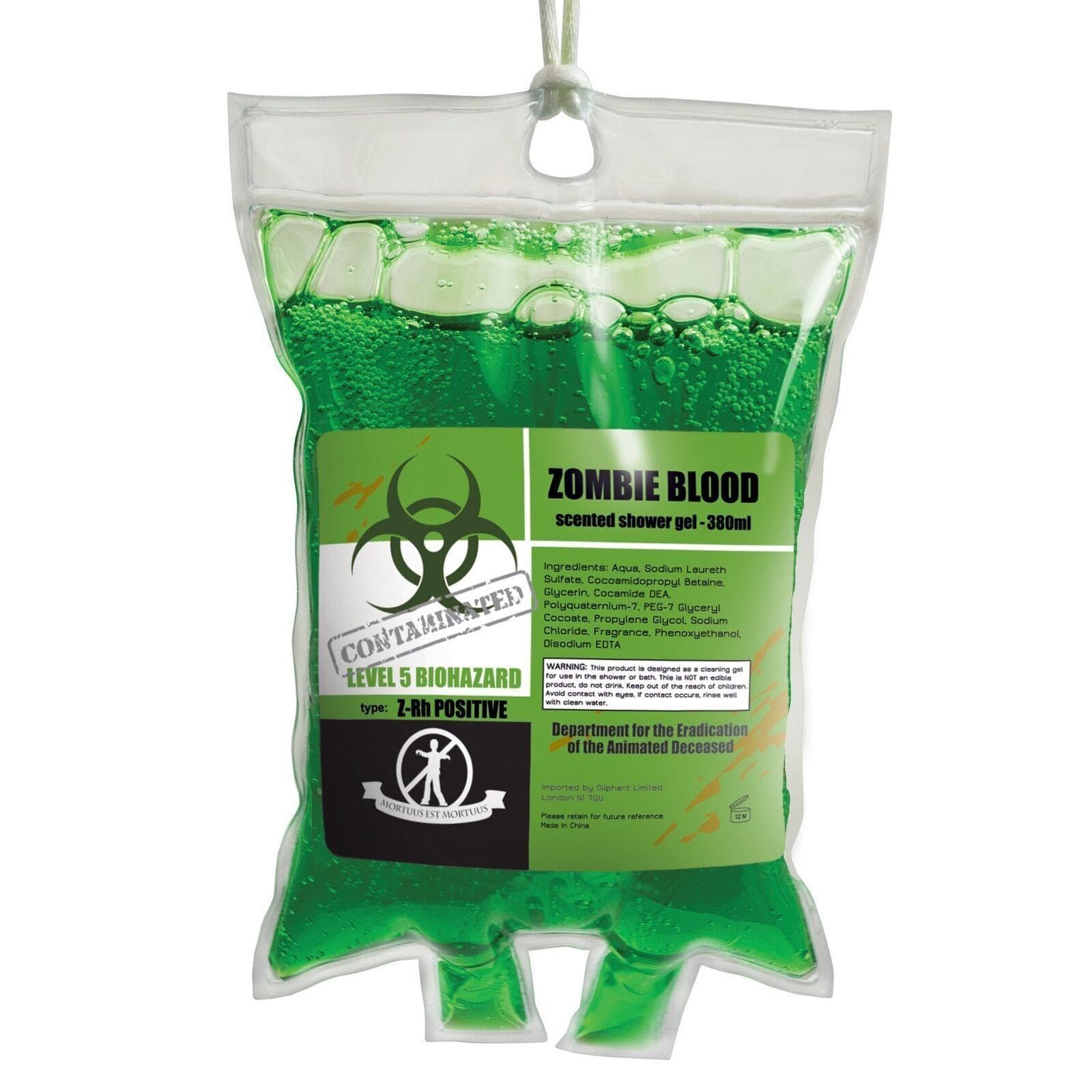 Oliphant Zombie Blood Scented Shower Gel | Green Novelty Soap 380ml