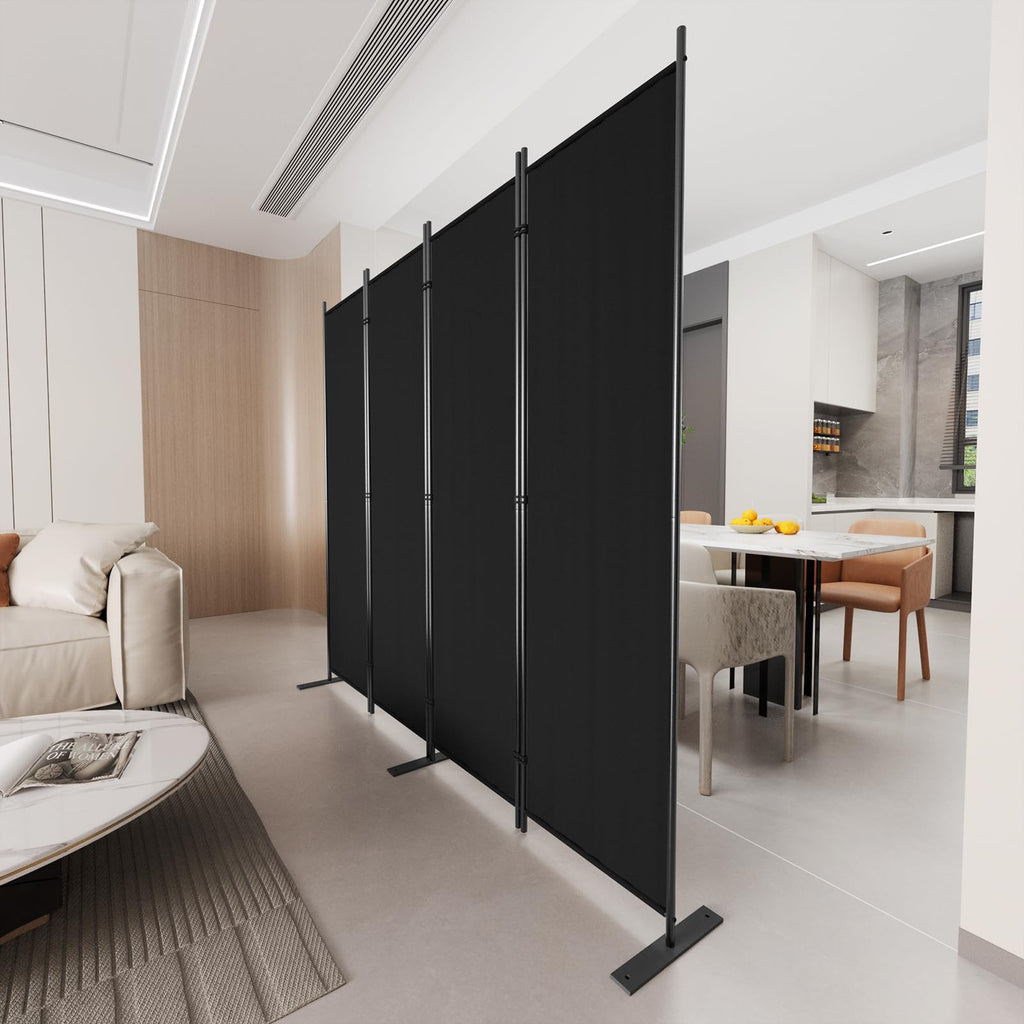 C-Hopetree 4-Panel Room Divider | 180cm Folding Privacy Screen – Black