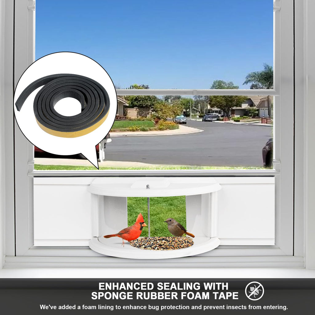 BAIAPEY Window Bird Feeder – 180° Clear View In-Window Bird Watching