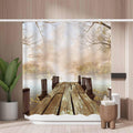 Woutay Lakeside Scenery Shower Curtain | Mold Resistant Polyester – 71x71"