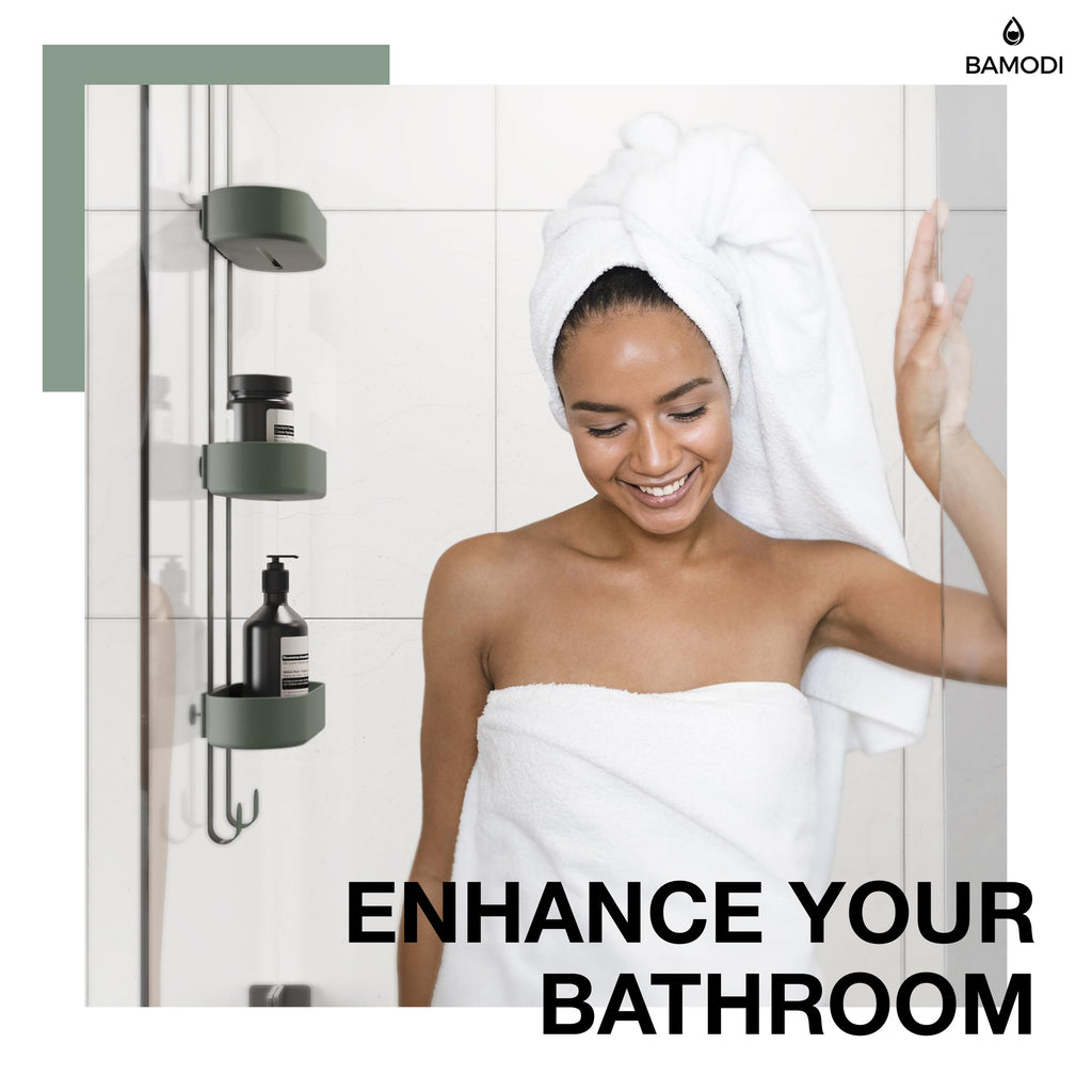Bamodi 3-Tier Hanging Shower Caddy – Adjustable Plastic Storage Organizer