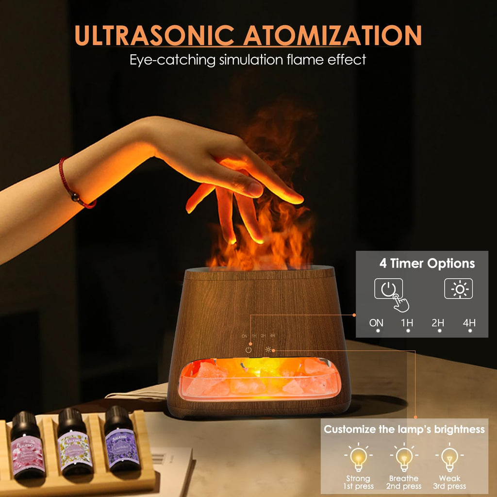 SALKING 2-in-1 Himalayan Salt Lamp & Ultrasonic Essential Oil Diffuser