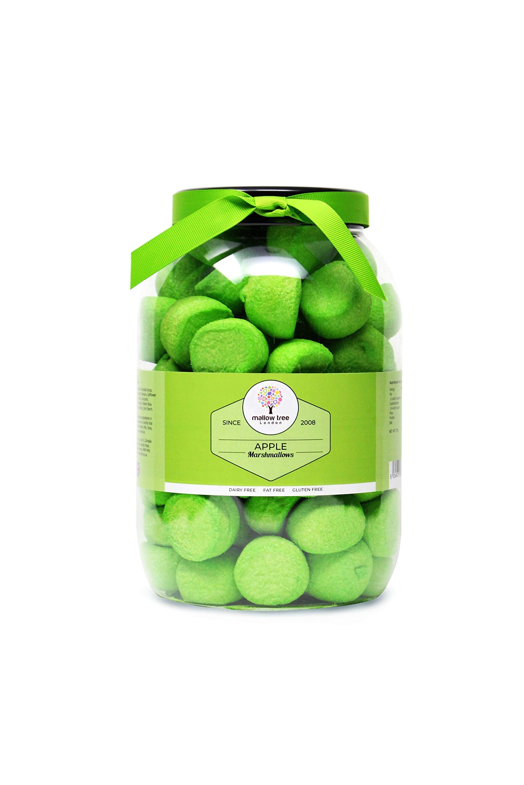 Mallow Tree Apple Green Marshmallow Balls - 600g Luxury Gift Jar