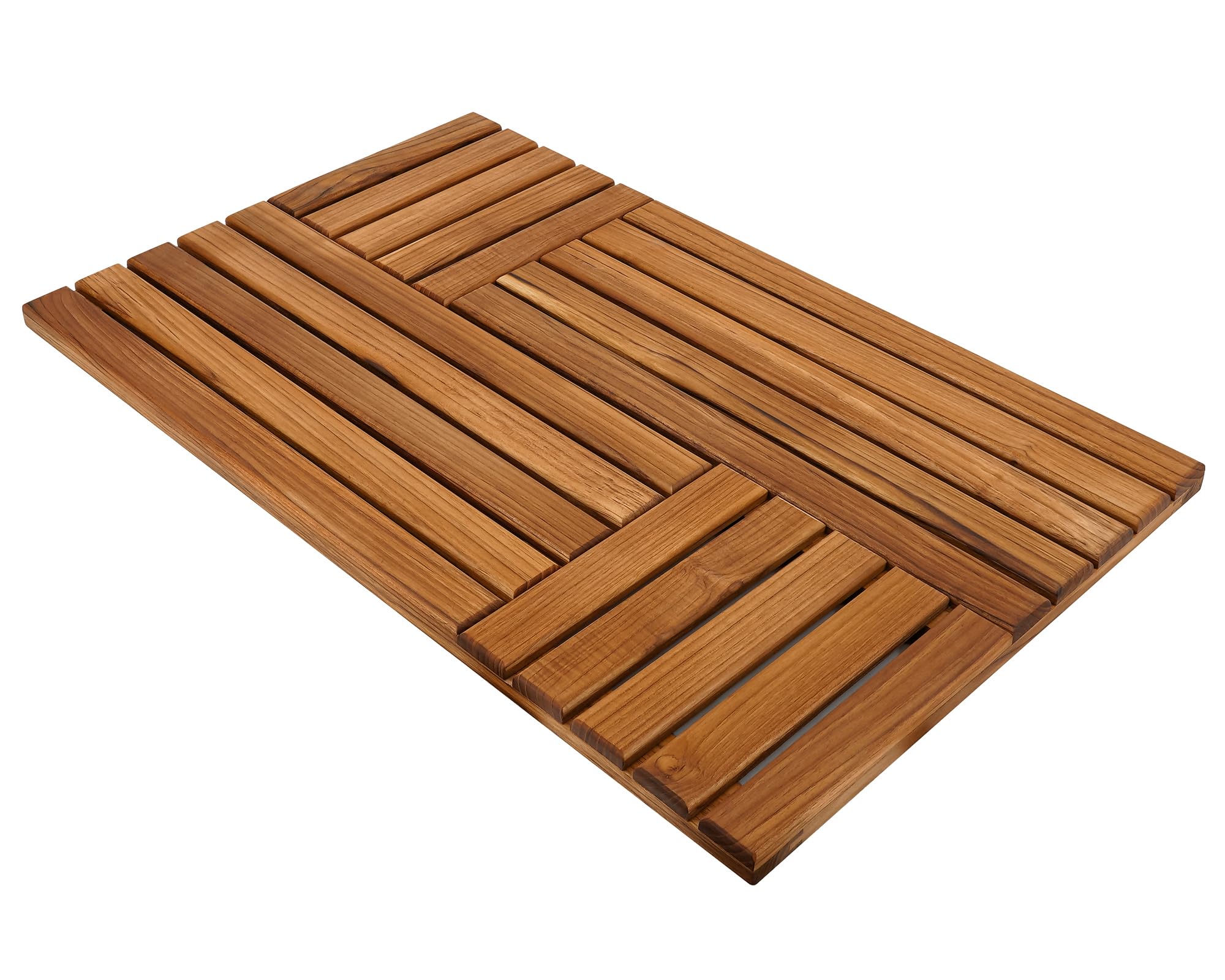 Utoplike Teak Wood Bath Mat – Large Non-Slip Wooden Shower Mat for Spa