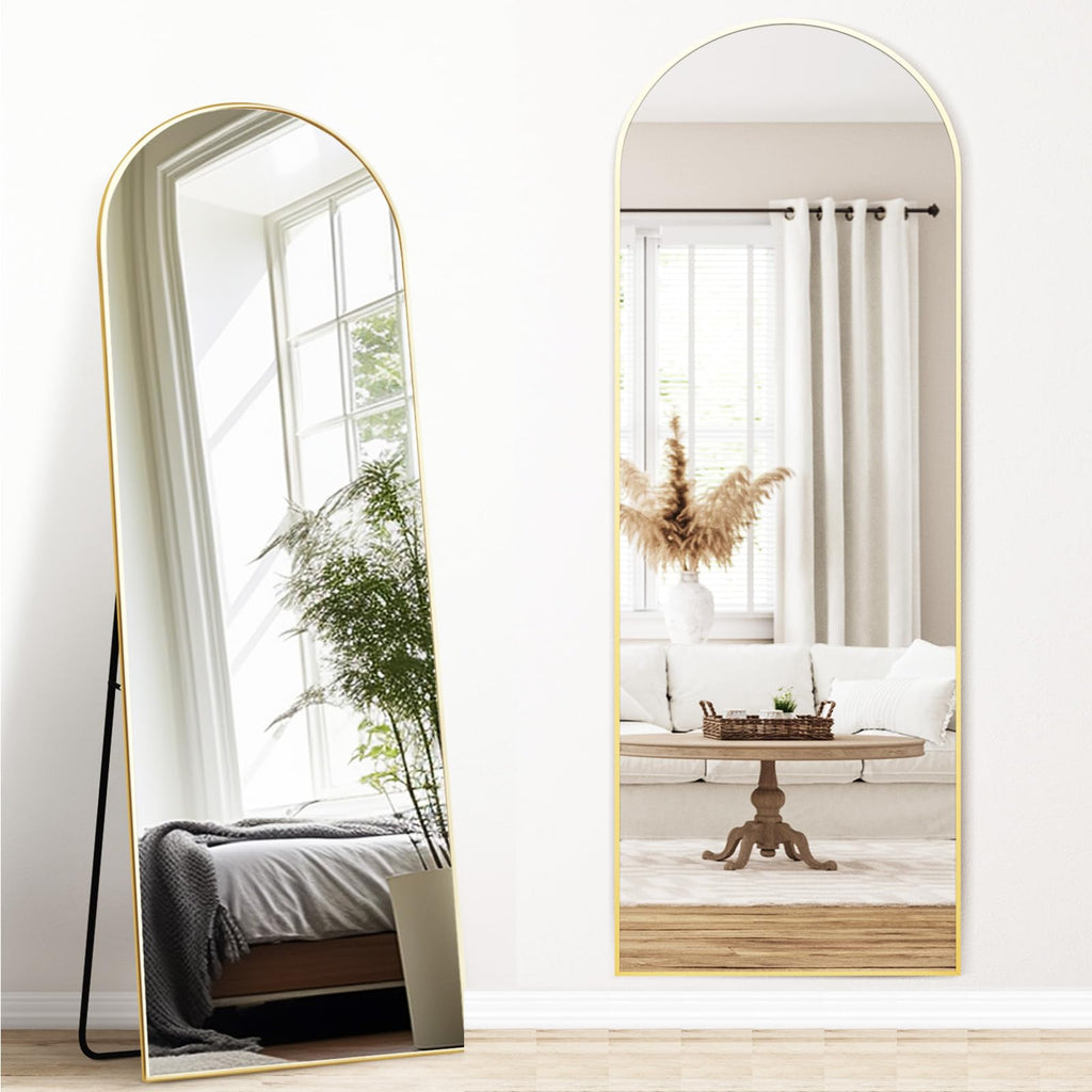 Melodieux Bogen Full Length Arch Mirror – 161x52cm Gold Aluminium Frame