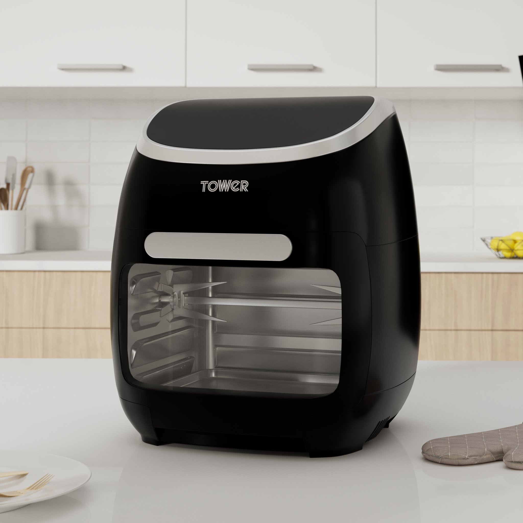 Tower T17039 Xpress Pro 5-in-1 Air Fryer Oven with Rotisserie, 11L, 2000W