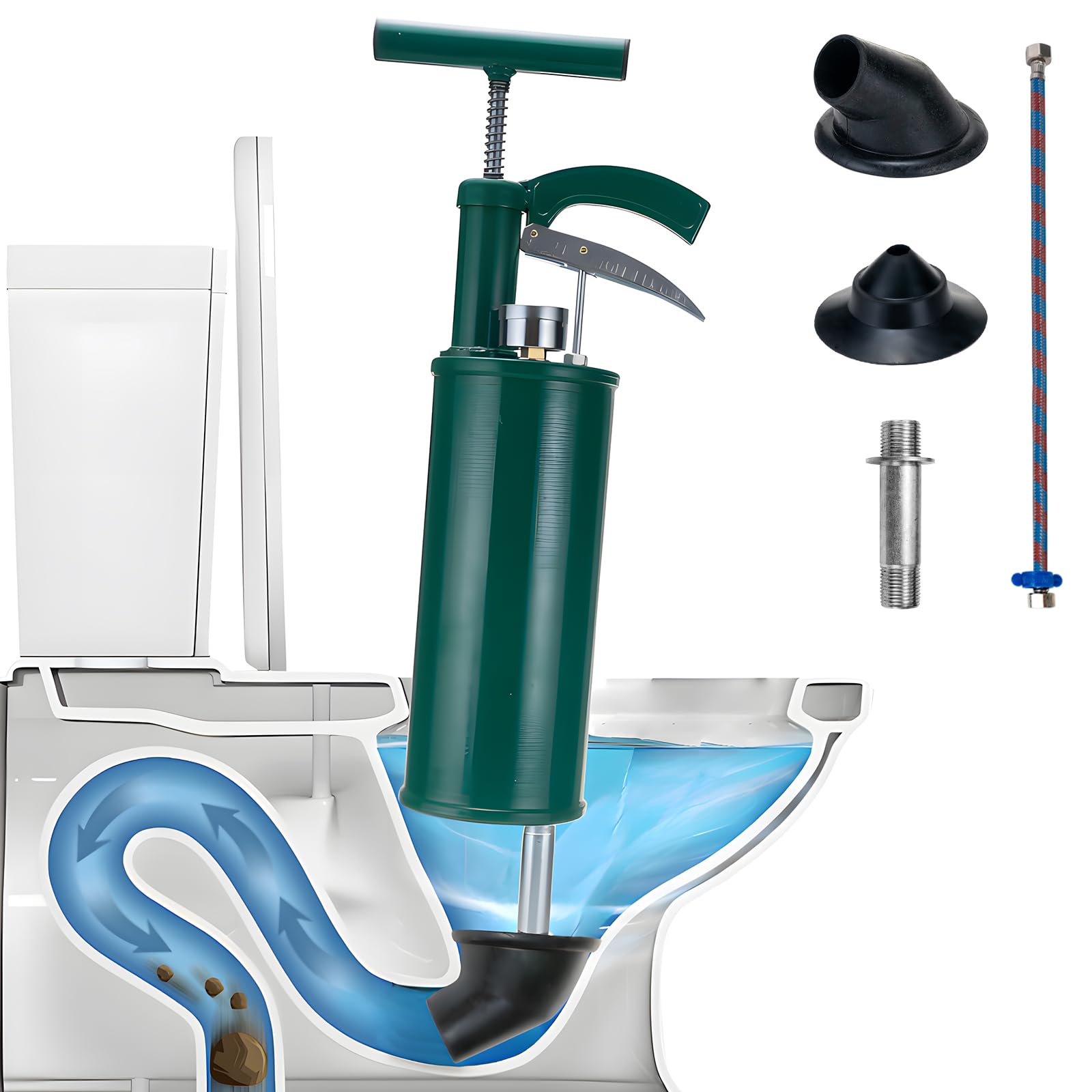 LEMOTO High Pressure Toilet Plunger Kit – Heavy Duty Sink Unblocker