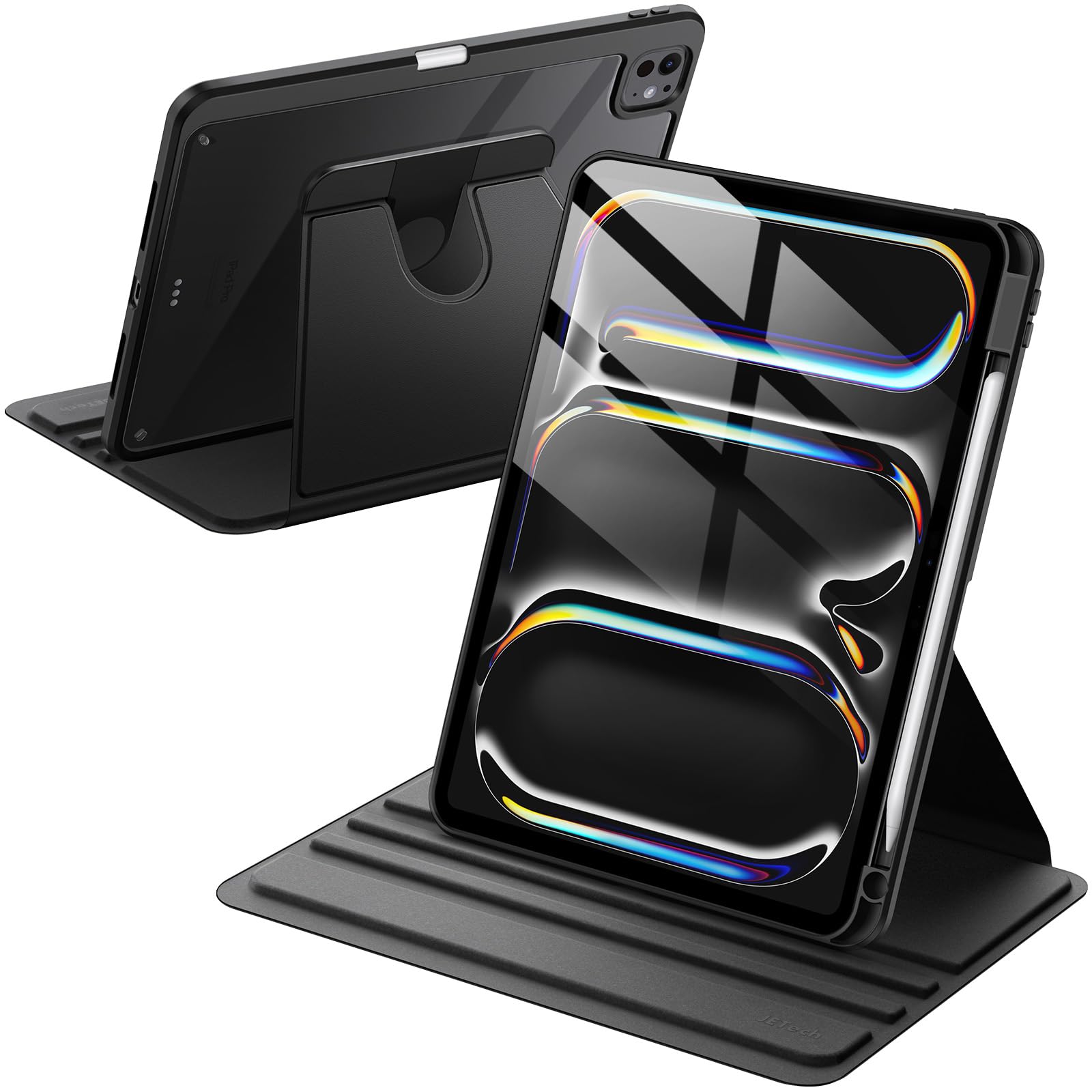 JETech 360 Rotating Case for iPad Pro 11-Inch 2024/2025 with Pencil Holder