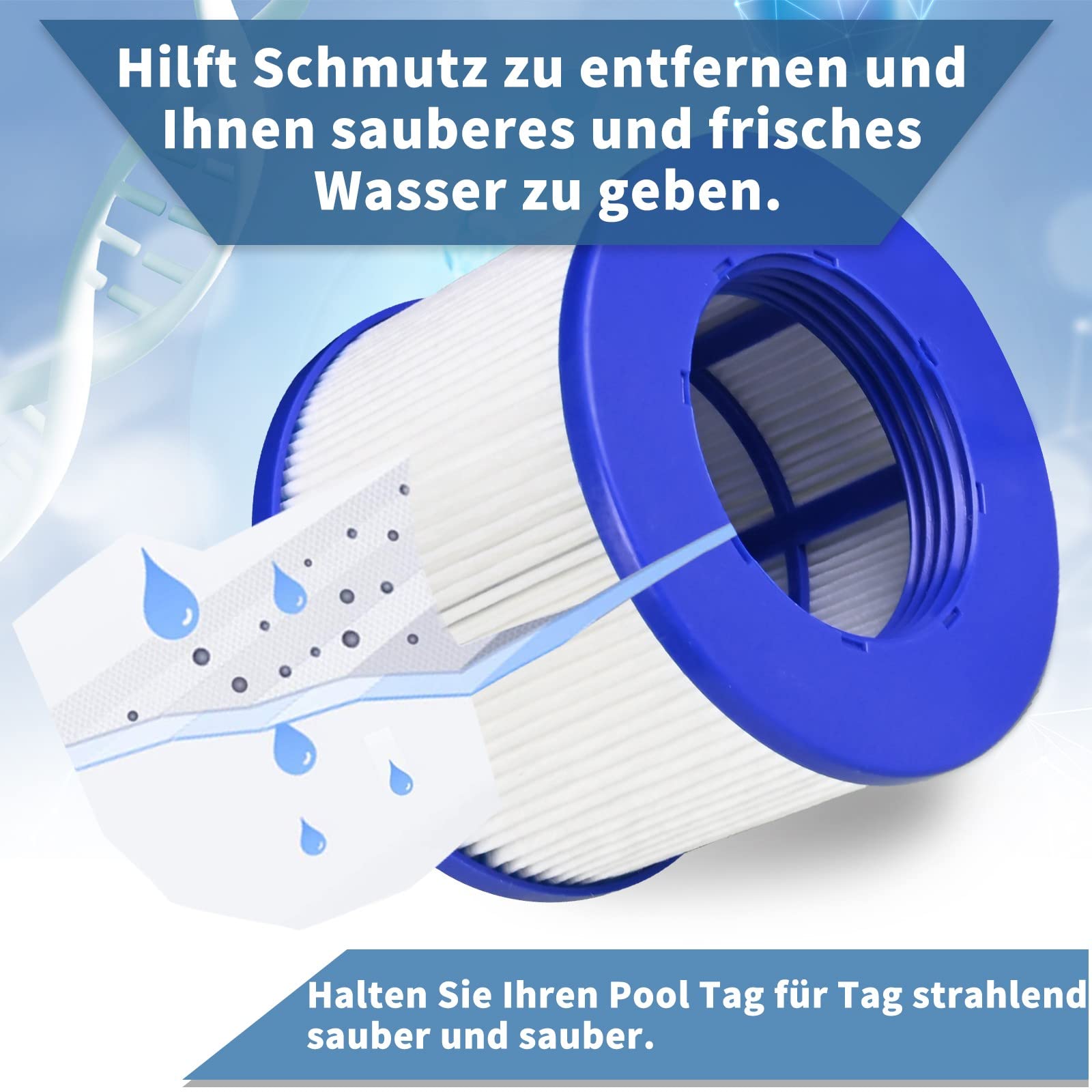Denkmsd Inflatable Spa Filter Cartridge for Clever Spa – 75 x 100mm