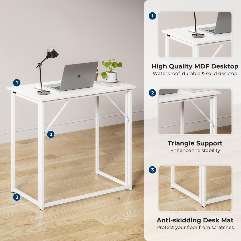 Dripex Folding Computer Desk – Portable Small Writing Table for Home Office