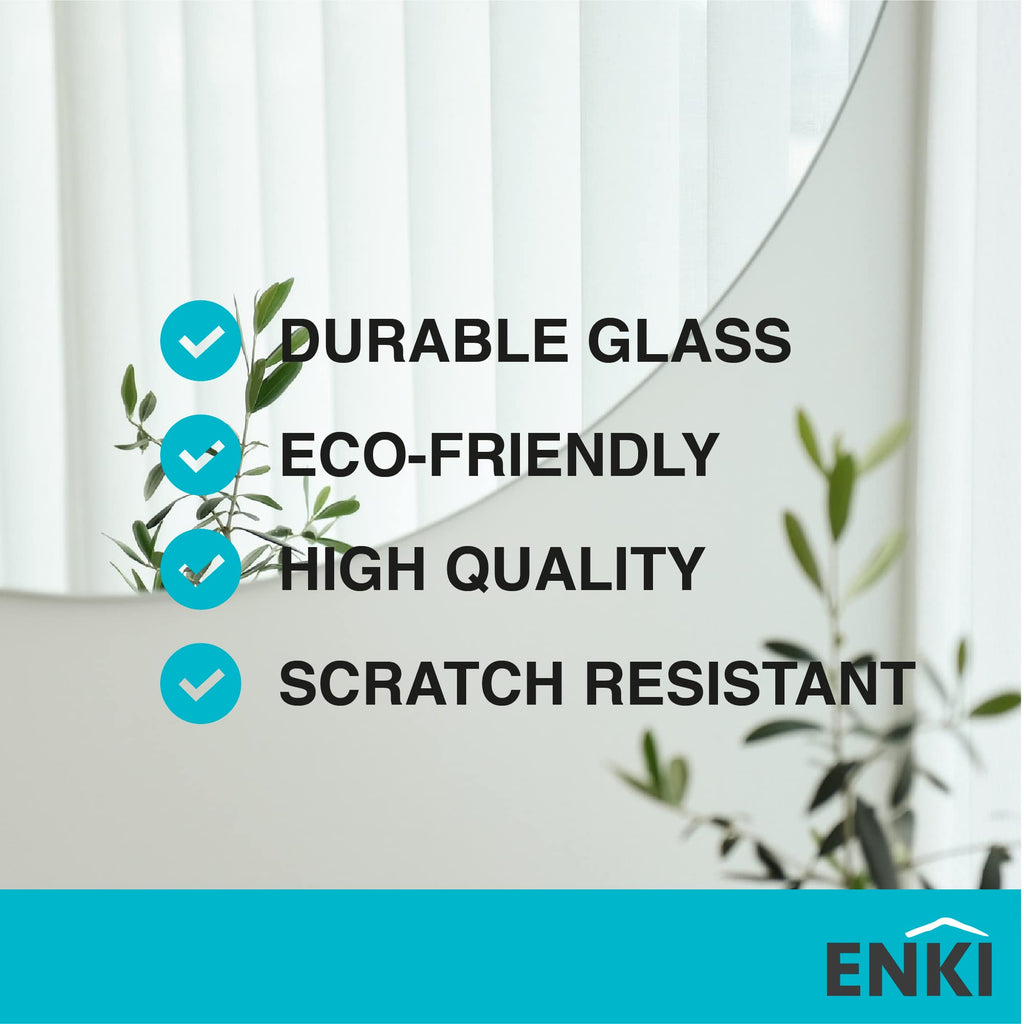 ENKI Horizon Frameless Arched Wall Mirror | Polished Glass 40x60cm