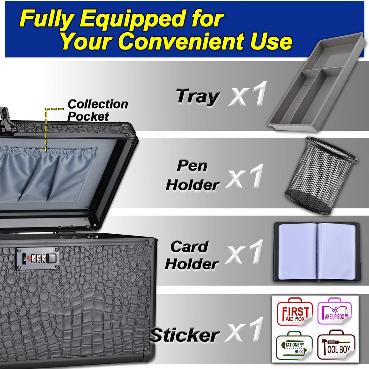 Pogianhae Medicine Lock Box with Code, Secure Multipurpose Locking Box - image 2