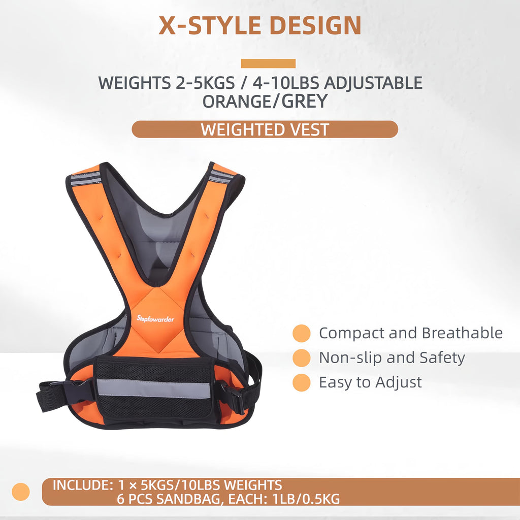 Stepfowarder Weighted Vest - 2-5kg Adjustable Neoprene Strength Vest