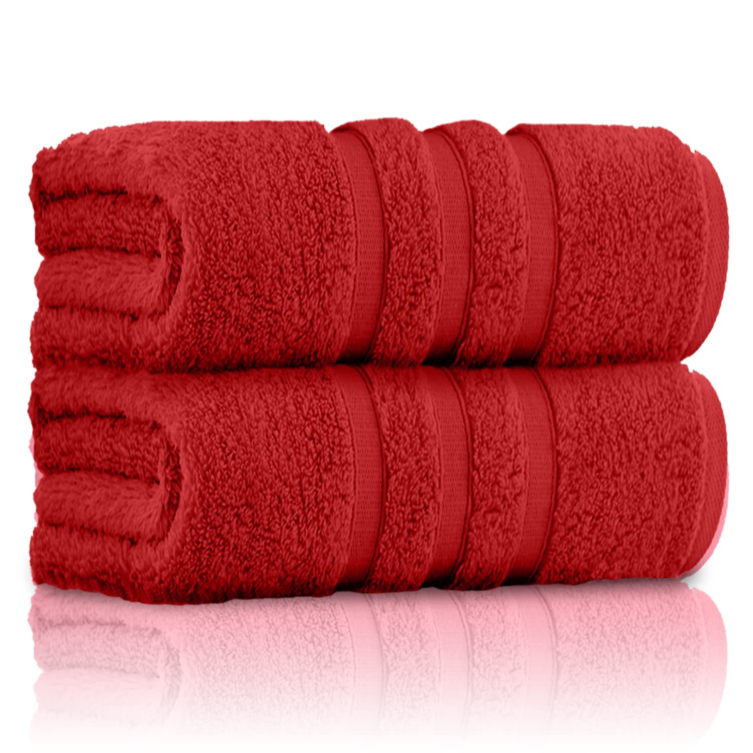 GC Gaveno Cavailia Zero Twist Cotton Bath Sheet - 550 GSM Luxury Red