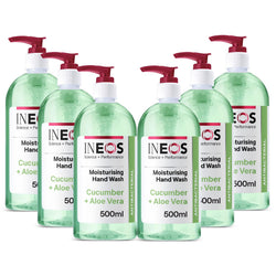 INEOS Antibacterial Liquid Hand Soap – Cucumber & Aloe Vera – 6 x 500ml