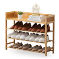 SOBIBO 4-Tier Bamboo Shoe Rack – 80cm Natural Wood Entryway Storage Shelf