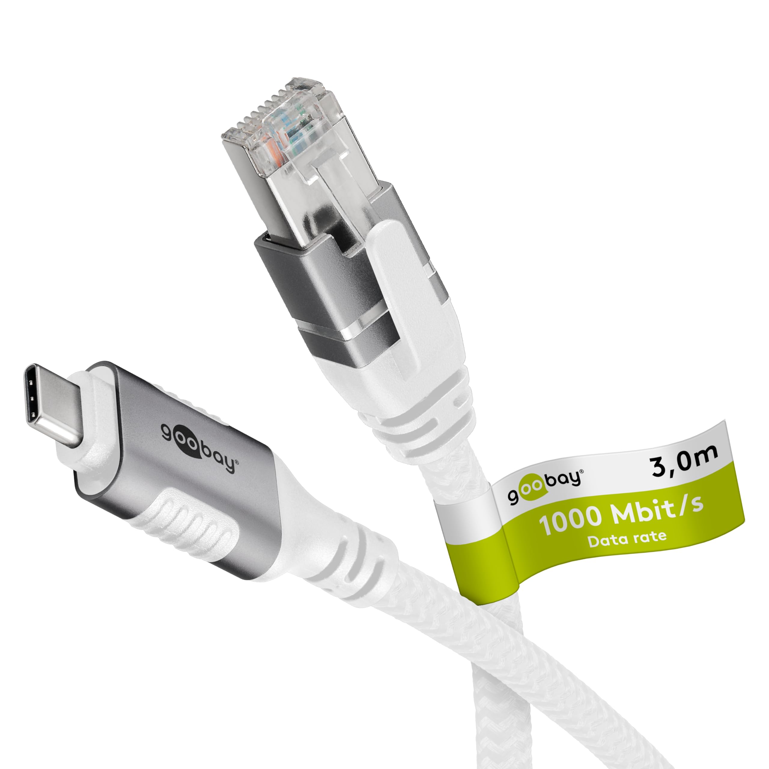 Goobay USB-A 3.1 to RJ45 Gigabit Ethernet Adapter Cable – 3m