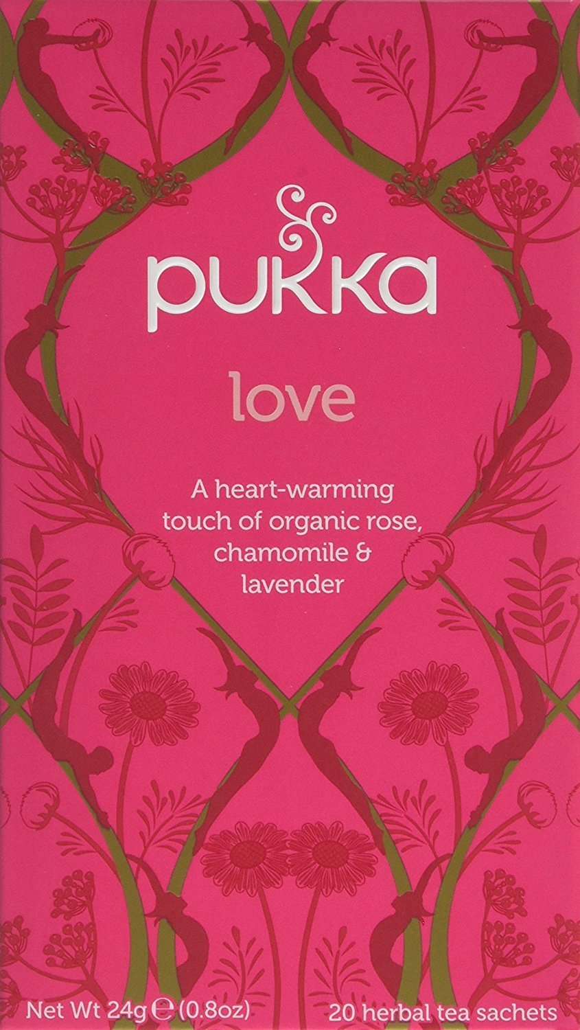 Pukka Herbs Love Organic Herbal Tea – Chamomile & Rose – 80 Tea Bags