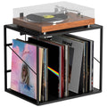 Alytree Vinyl Record Storage Holder for 80-100LPs, Vinyl Record Stand Wall Mount with Movable Divider