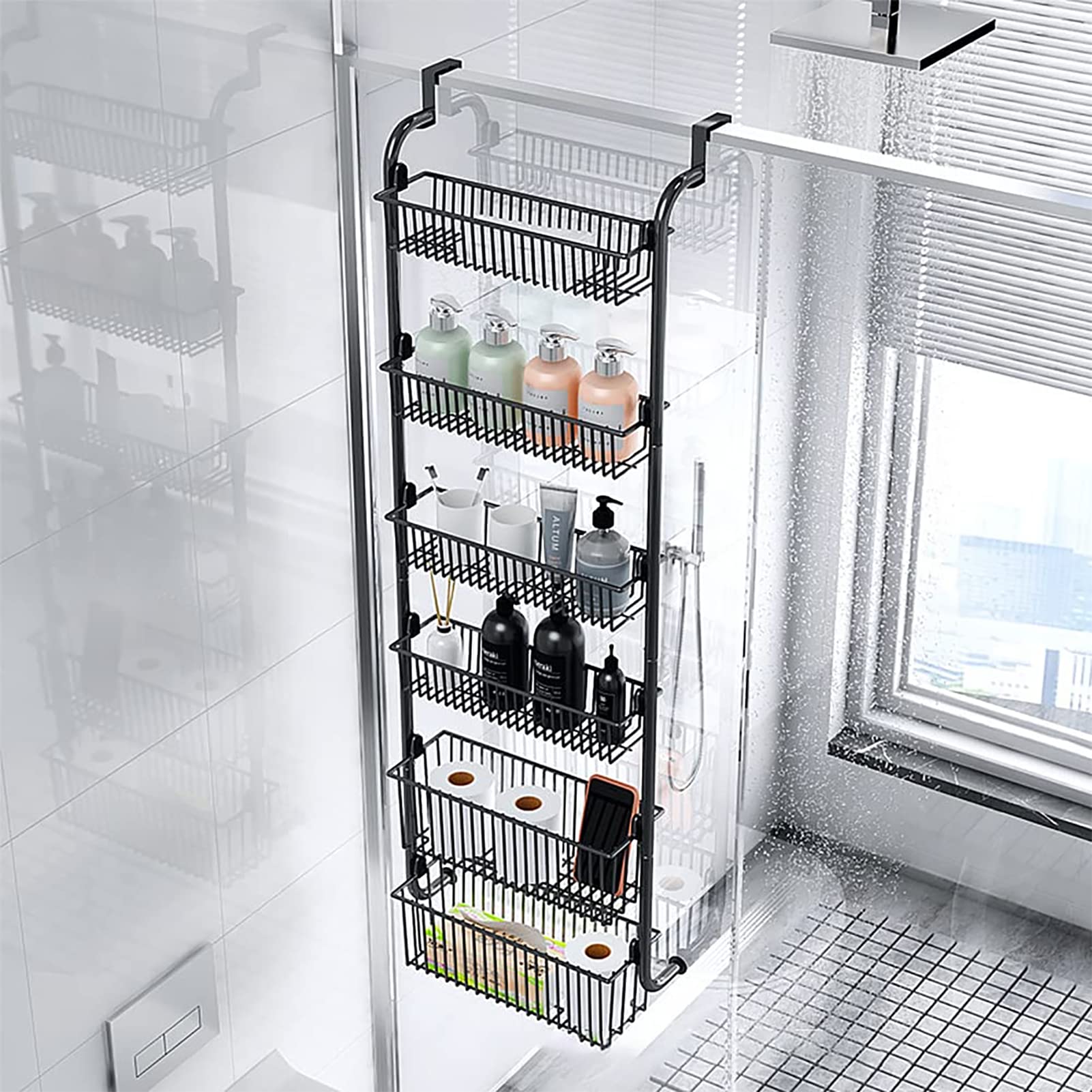 Jolof Store 6-Tier Metal Over the Door Pantry Organizer & Spice Rack