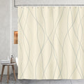 COZZSNUGE Grey and Yellow Striped Polyester Shower Curtain | 183x183cm