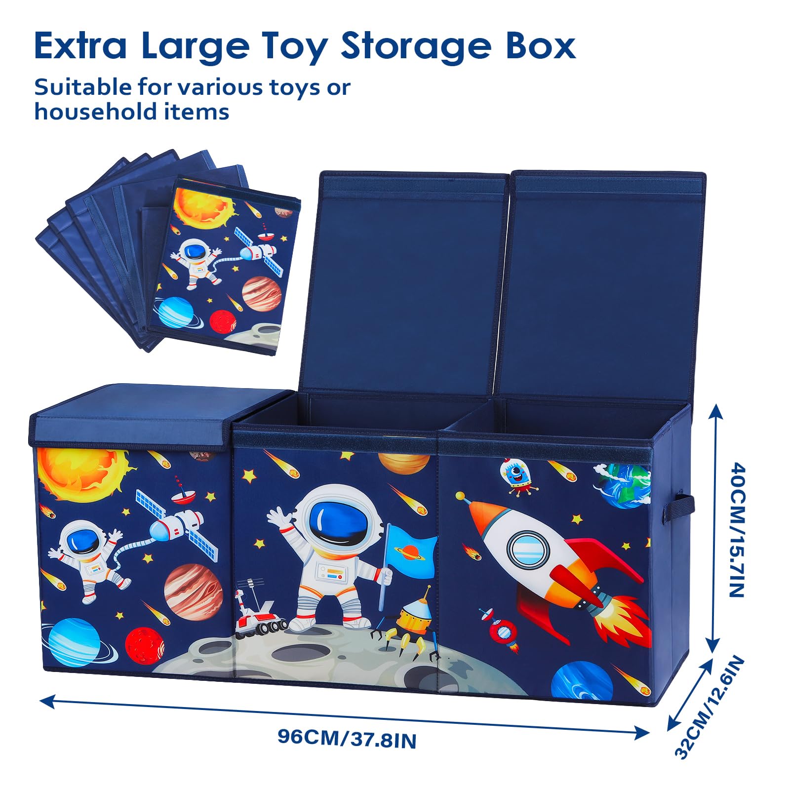 Decalsweet Astronaut Extra Large Toy Storage Box – Foldable Oxford Chest