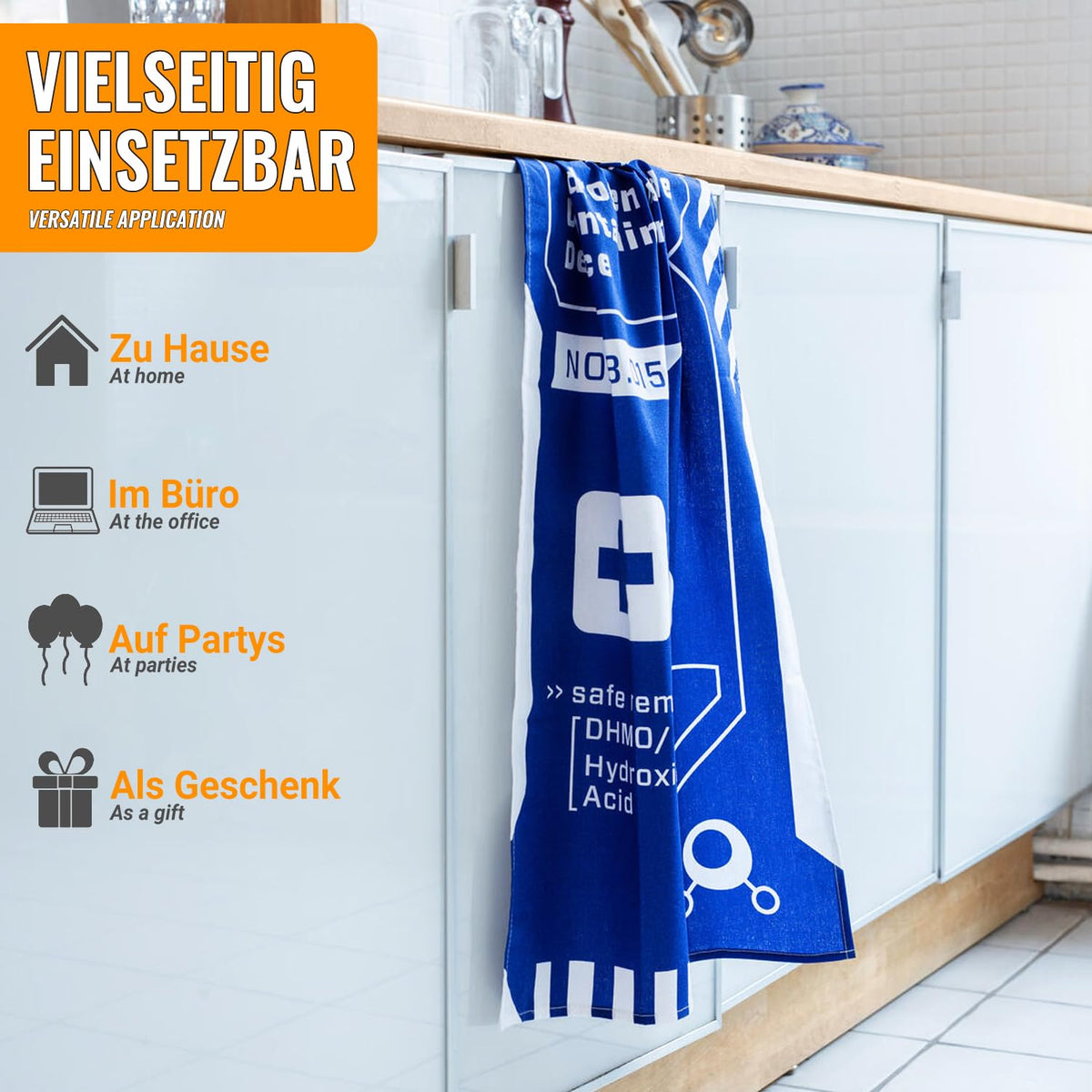 Dihydrogen Monoxide Kitchen Towel – Cotton Dish Cloth for Chemistry Fans - image 4