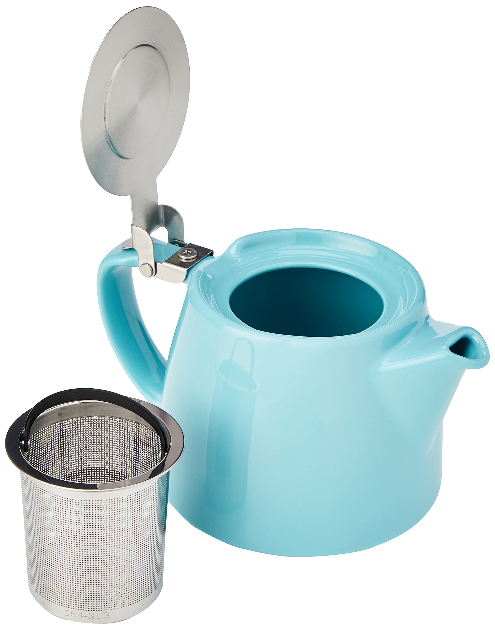 Forlife Stump Ceramic Teapot with Infuser, 530 mL – Turquoise