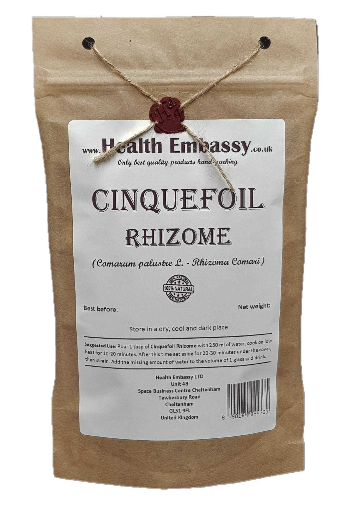 Health Embassy Cinquefoil Rhizome (Comarum palustre) Loose Herbal Tea 100g