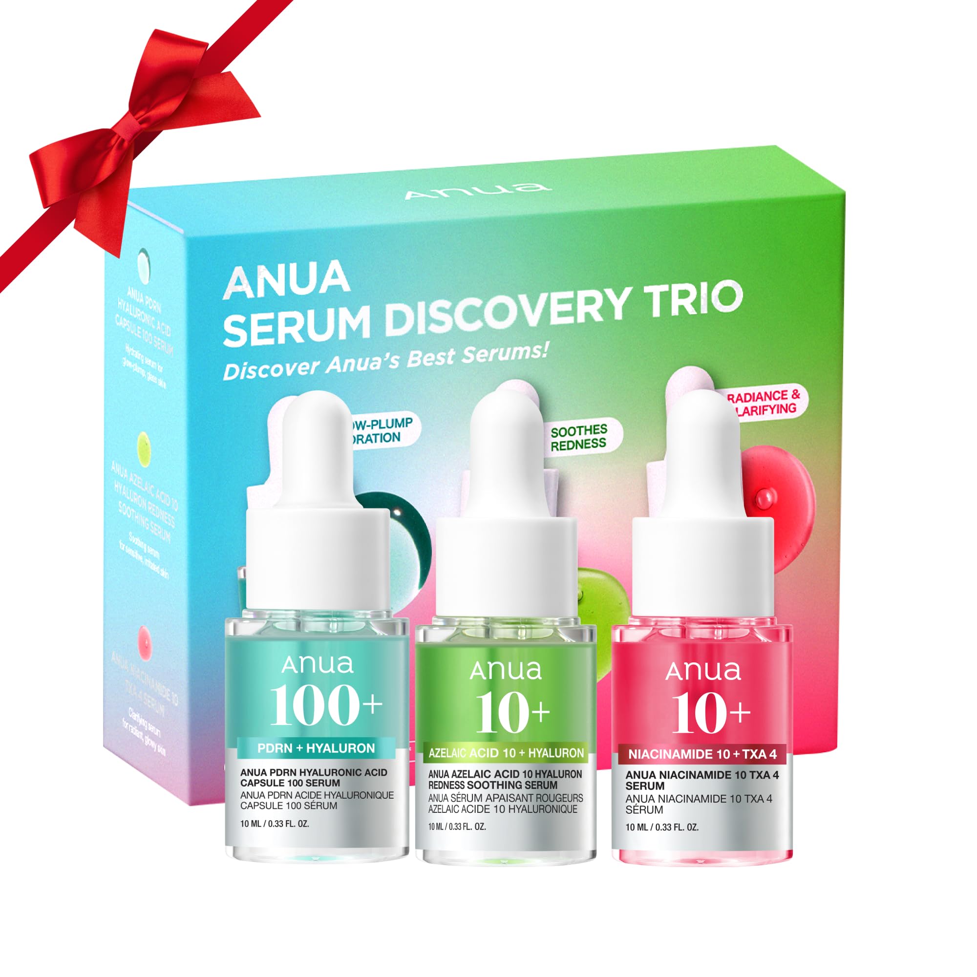 Anua Serum Discovery Trio – Travel Size Korean Skincare Kit with Niacinamide