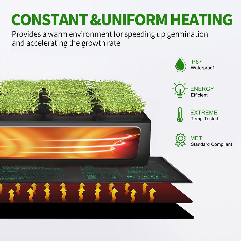 HYDGOOHO Seedling Heat Mat 6 Pack | Waterproof Plant Heating Mats
