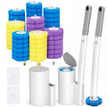 Toilet Brushes & Holders Set, 48pcs Disposable Toilet Brush Refills with 2 Holders 2 Toilets Wand