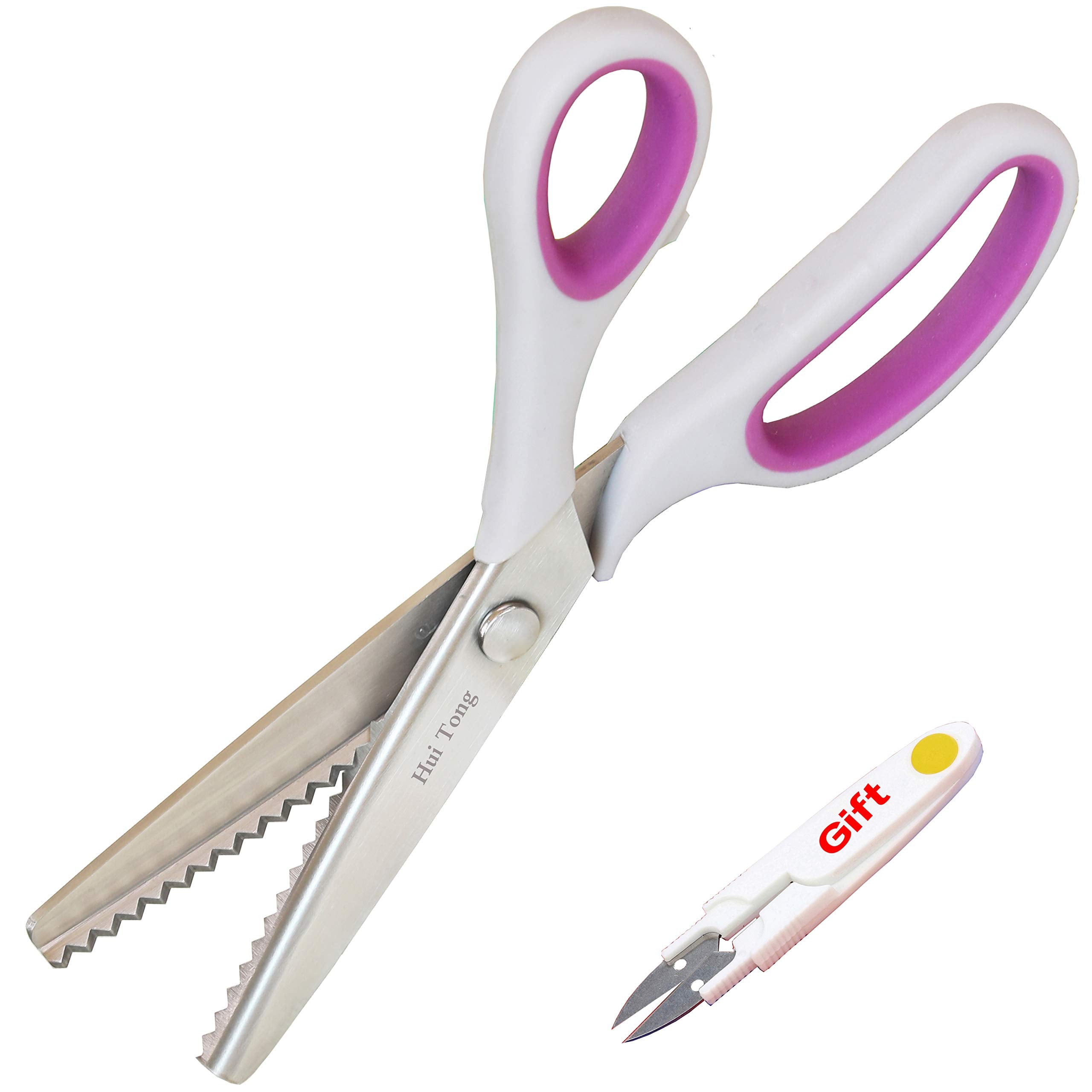 Hui Tong 9.2" Pinking Shears for Fabric | Stainless Steel Sewing Scissors