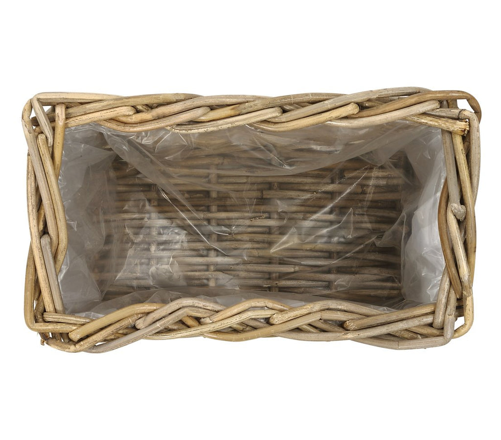 Dehner Rattan Planter – Weather-Resistant Grey/Brown Flower Pot