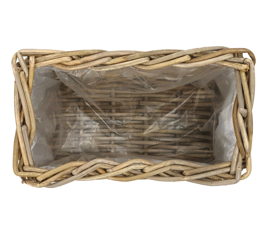 Dehner Rattan Planter – Weather-Resistant Grey/Brown Flower Pot