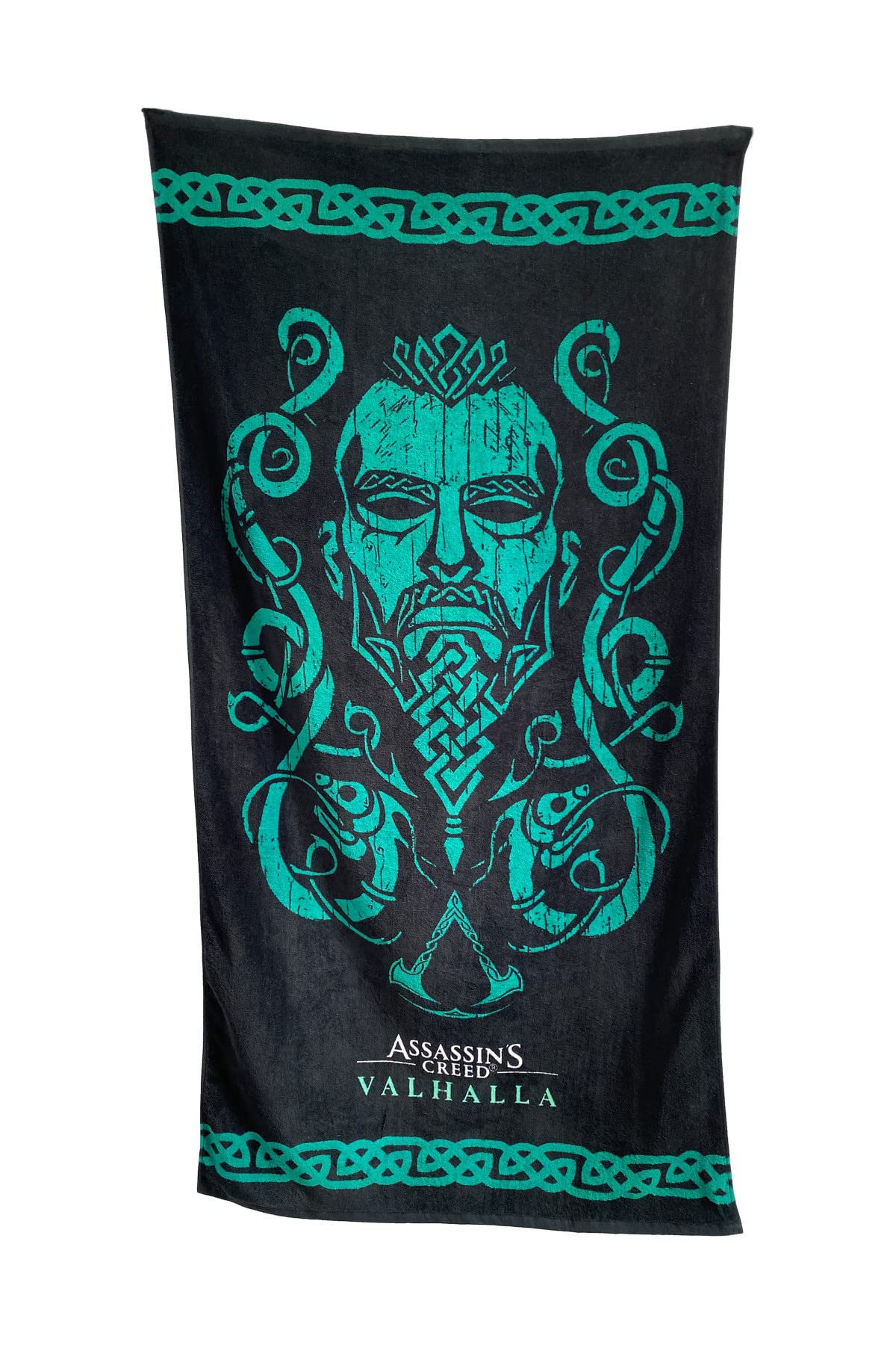 Assassin’s Creed Valhalla Eivor Bath Towel – 100% Cotton, Black, 150x75cm