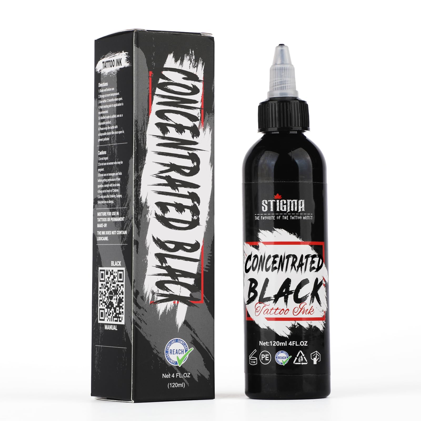 STIGMA Concentrated Black Tattoo Ink – 4oz Professional Lining & Shading