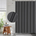 Funria EVA Shower Curtain | Waterproof Dark Gray Bathroom Liner with Hooks