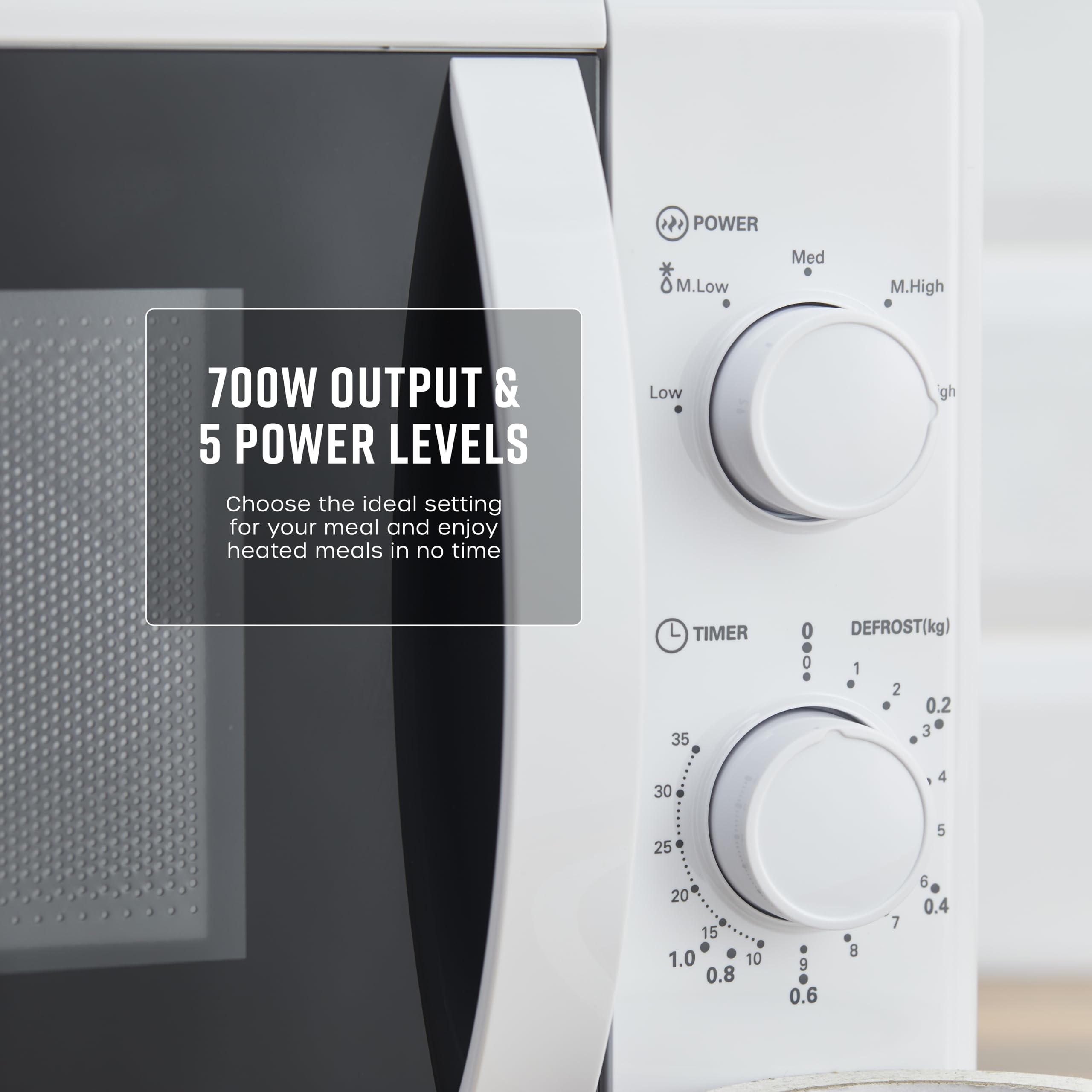 Swan SM4420WHT Manual Microwave | 700W 20L Capacity - White