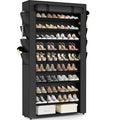 10+1 Tier Shoes Rack with Cover, Shoe Rack Cabinet，Tall Shoe Storage.