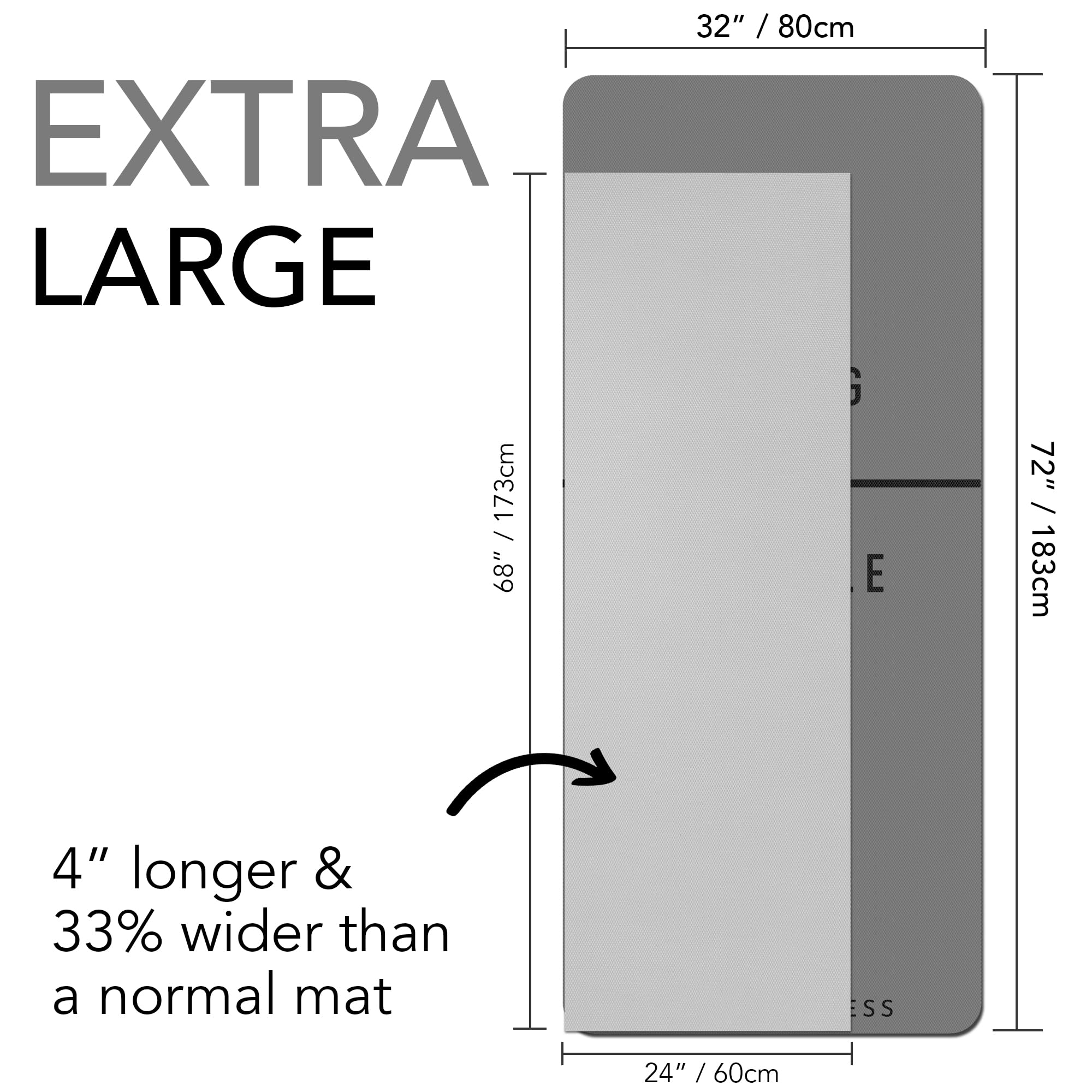 Extra Wide TPE Exercise Mat - 10mm Thick Non-Slip Yoga Mat