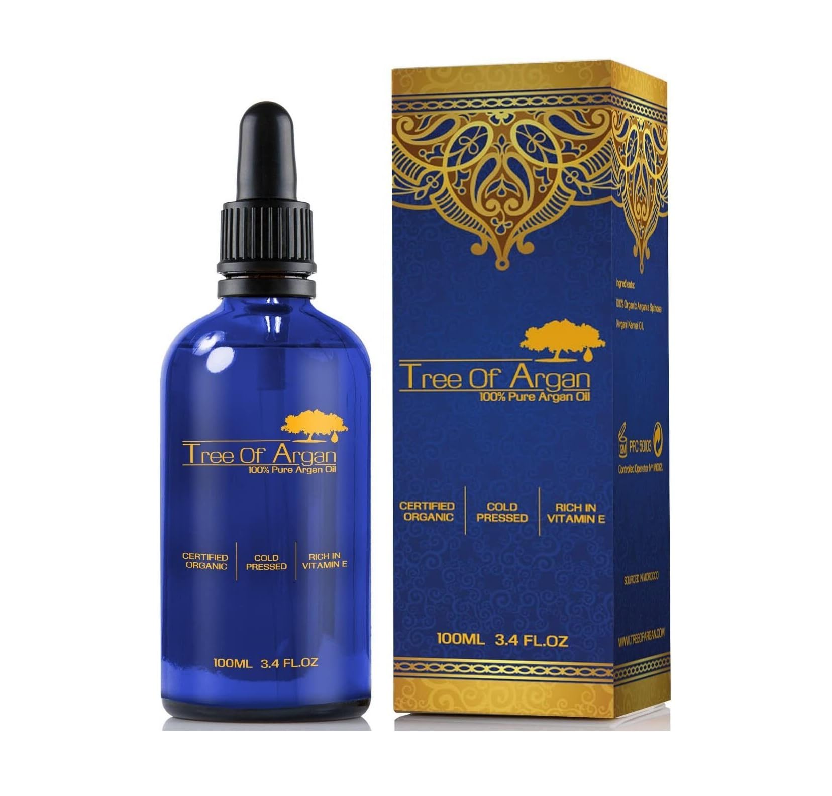 Tree of Argan 100% Pure Organic Argan Oil – Cold Pressed for Hair & Skin